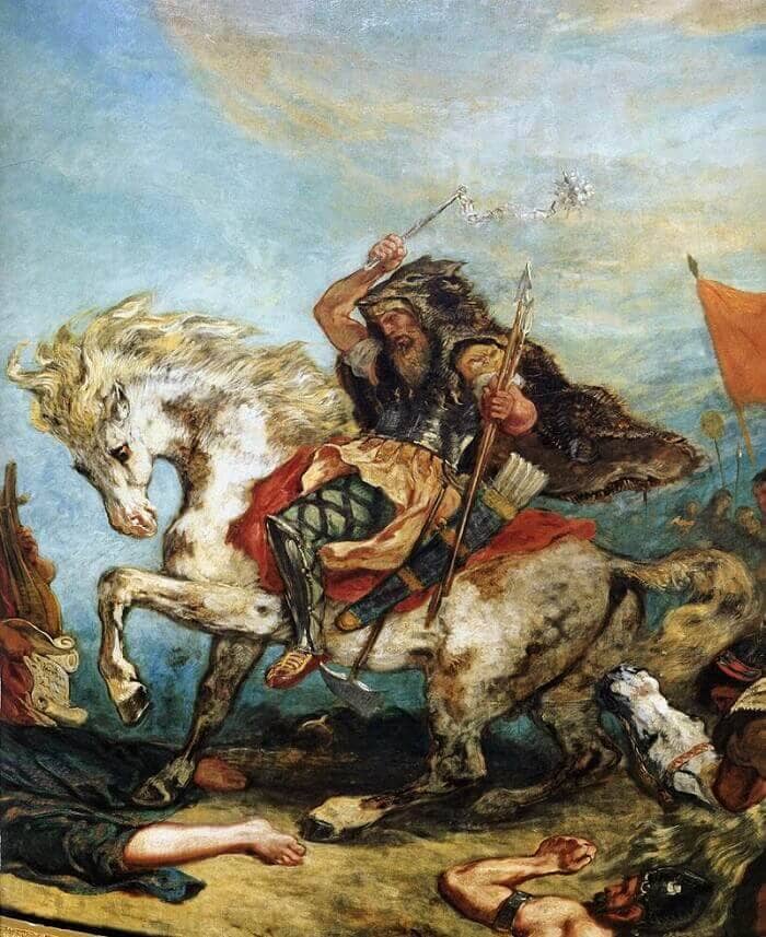 Attila and his Hordes Overrun Italy and the Arts (detail) by Eugene Delacroix